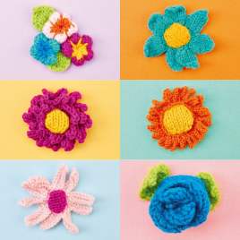 DK Yarn Flower Knitting Pattern Collection Knitting Pattern