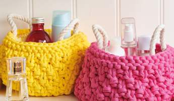 T-Shirt Yarn Chunky Knitted Storage Baskets