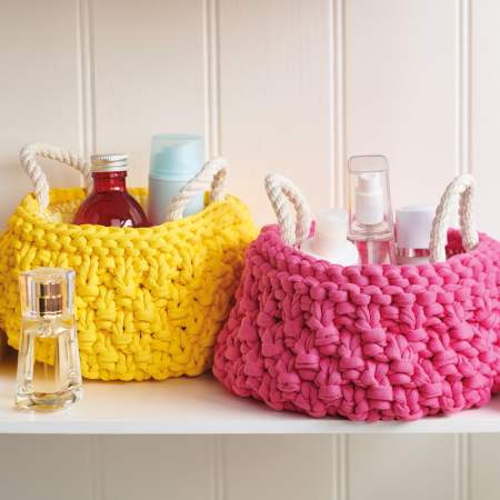 Super Chunky Knitted Baskets Knitting Pattern