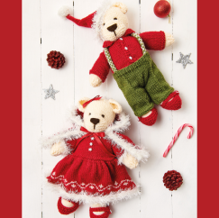 Christmas Teddy Bears Knitting Pattern