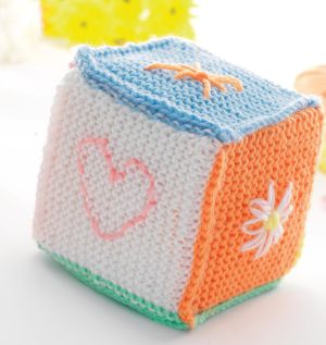 Easy Embroidered Baby Blocks Knitting Pattern