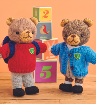 School Outfit Teddy Bears | Toy Knitting Pattern Knitting Pattern