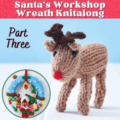 Santa’s Workshop Christmas Wreath: Part Three Knitting Pattern