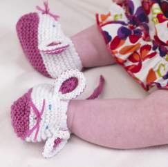 Mouse and Frog Animal Baby Shoes Knitting Pattern