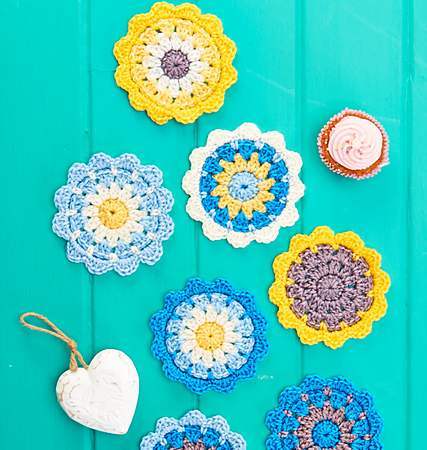 Crochet Flower Coasters crochet Pattern