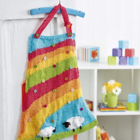 Rainbow Apron Knitting Pattern