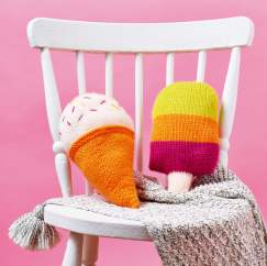 Ice Cream & Ice Lolly Cushions Knitting Pattern