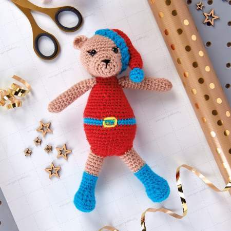 Crochet Festive Santa Teddy Bear crochet Pattern