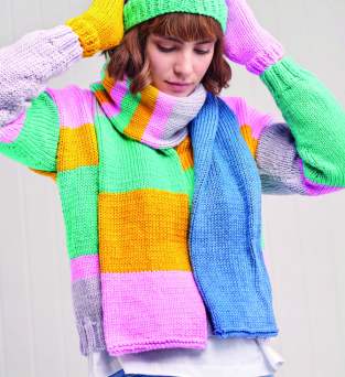 Learnalong Part One: Striped Colourblock Scarf Knitting Pattern
