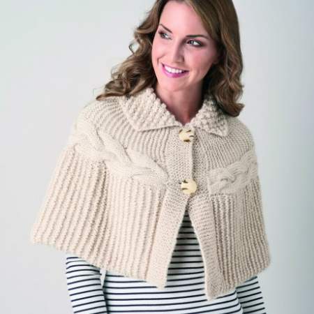 Chunky Cable Cape Knitting Pattern