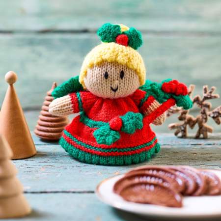 Christmas Holly Fairy Chocolate Orange Cover Knitting Pattern