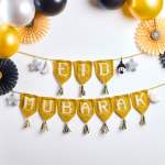 Eid Mubarak Celebration Bunting Knitting Pattern (with Alphabet and Number Charts) Knitting Pattern