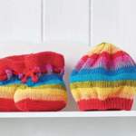 Easy Stripy Baby Set Knitting Pattern