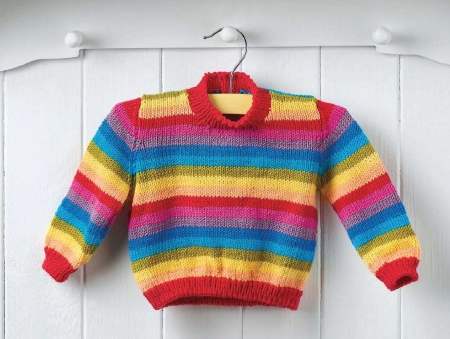 Easy Stripy Baby Set Knitting Pattern