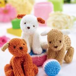 Easy Puppy Trio Knitting Pattern