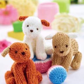 Easy Puppy Dog Trio Knitting Pattern Knitting Pattern