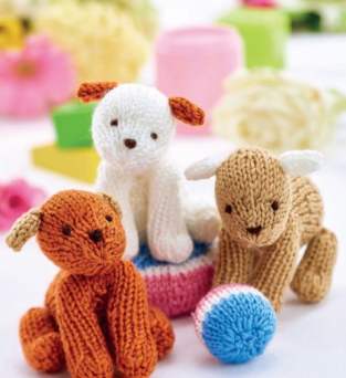 Easy Puppy Dog Trio Knitting Pattern Knitting Pattern