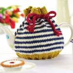 Beginner Stripe With Bow Teacosy Knitting Pattern