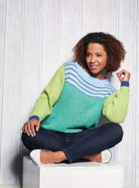 Colourblock Cotton Jumper Knitting Pattern