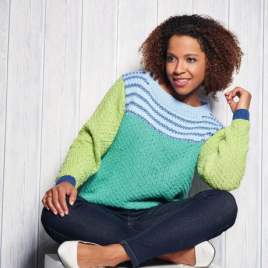 Colourblock Cotton Jumper Knitting Pattern Knitting Pattern