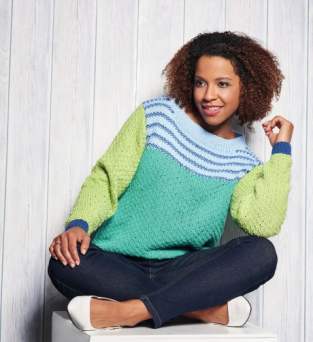 Colourblock Cotton Jumper Knitting Pattern Knitting Pattern