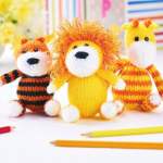 Lion, Tiger and Giraffe Toy Set Knitting Pattern Knitting Pattern
