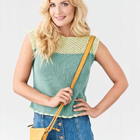 Lace-topped t-shirt Knitting Pattern
