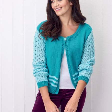 Lacy Sleeved Cardigan | Knitting Patterns | Let's Knit Magazine