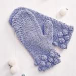 Learn To Knit Cosy Bobble Mittens Knitting Pattern