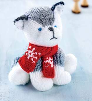 Beginner Knitted Husky Dog Toy Pattern Knitting Pattern