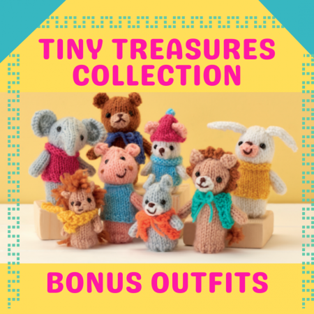 Tiny Treasures Finger Puppet Outfits Knitting Pattern
