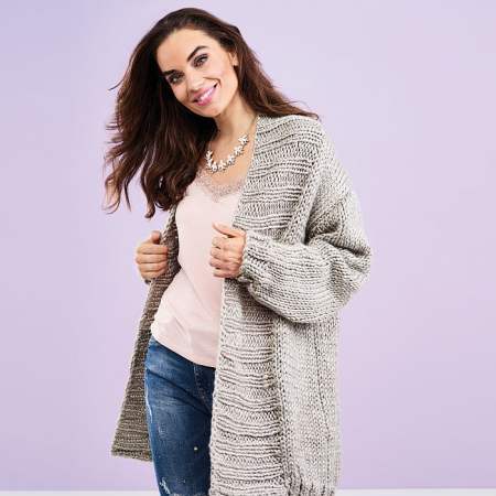 Long Super Chunky Cardigan | Knitting 