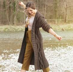 Long Cable Coat Knitting Pattern