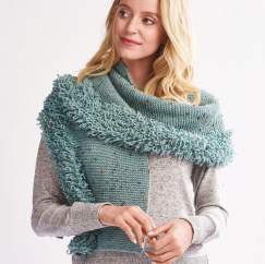 Loop Stitch Wrap and Boot Toppers Knitting Pattern
