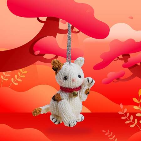 Lucky Cat Bauble Knitting Pattern Knitting Pattern