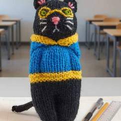 Lucky Black Cat Comfort Doll | Toy Knitting Pattern - Knitting Pattern