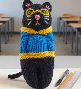 Lucky Black Cat Comfort Doll | Toy Knitting Pattern Knitting Pattern