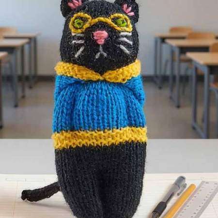 Lucky Black Cat Comfort Doll | Toy Knitting Pattern Knitting Pattern