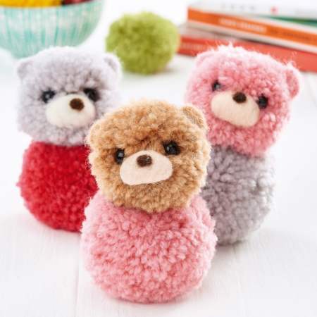 Pom-pom Teddy Bears crochet Pattern