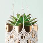 Mock Macramé Lace Plant Pot Hanger Knitting Pattern