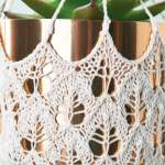 Mock Macramé Lace Plant Pot Hanger Knitting Pattern