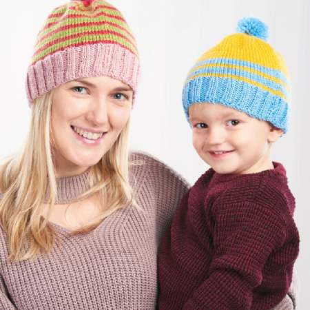 Matching Beanie Hats Knitting Pattern