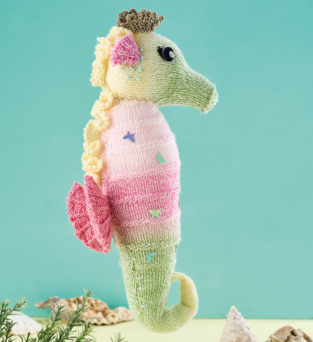 Knitted Rainbow Seahorse Soft Toy Pattern Knitting Pattern