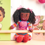Doll in stripy dress Knitting Pattern