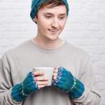 Men’s Hat and Fingerless Mittens Knitting Pattern