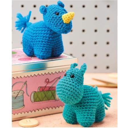 Mini Hippo & Rhino crochet Pattern