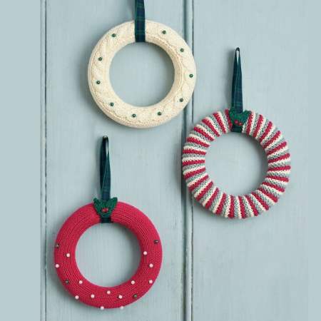 Mini Christmas Wreaths Knitting Pattern Knitting Pattern