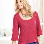 Picot Cable Sweater Knitting Pattern
