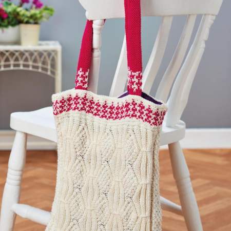 Mock Cable Eco Shopping Bag Knitting Pattern