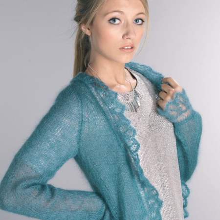 Lace Mohair Cardigan Knitting Pattern